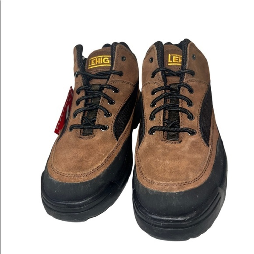 NEW Lehigh Brown Leather safety EH oil resistant work boots women 12.5 men 10.5 - Picture 2 of 12